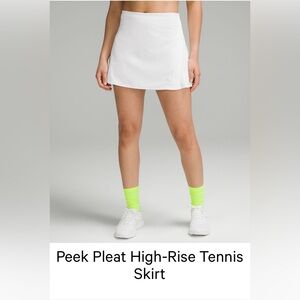 Lululemon “Peek Pleat High-Rise tennis skirt”